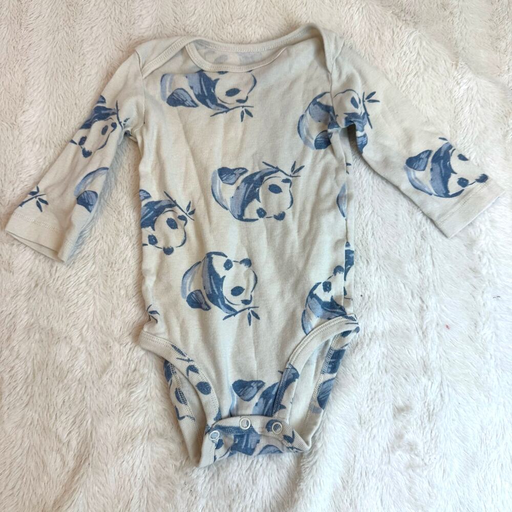 Carter's Blue Panda Print Bodysuit Onesie Baby Boy 6 Months Girl Gender Neutral